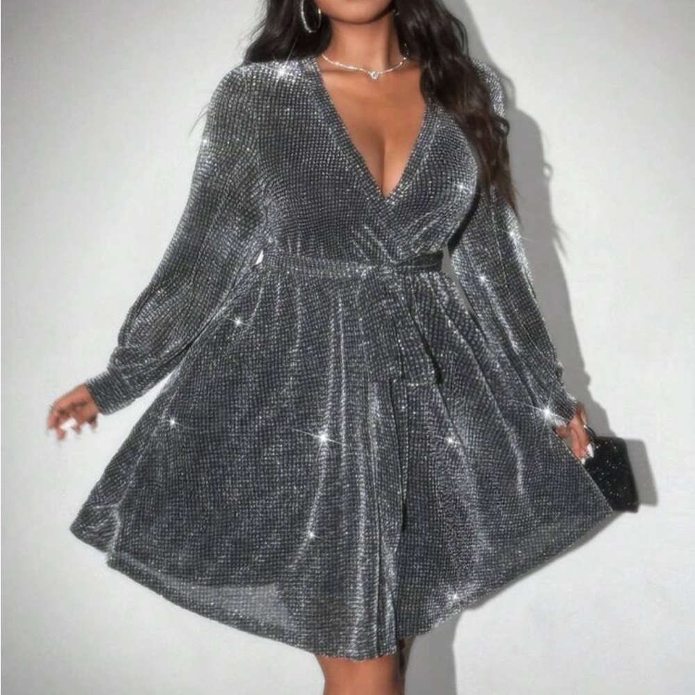 Chic silver Patterned Dress